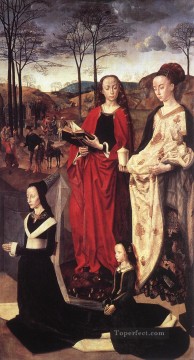 vincent laurensz van der vinne Painting - Sts Margaret And Mary Magdalene With Maria Portinari Hugo van der Goes